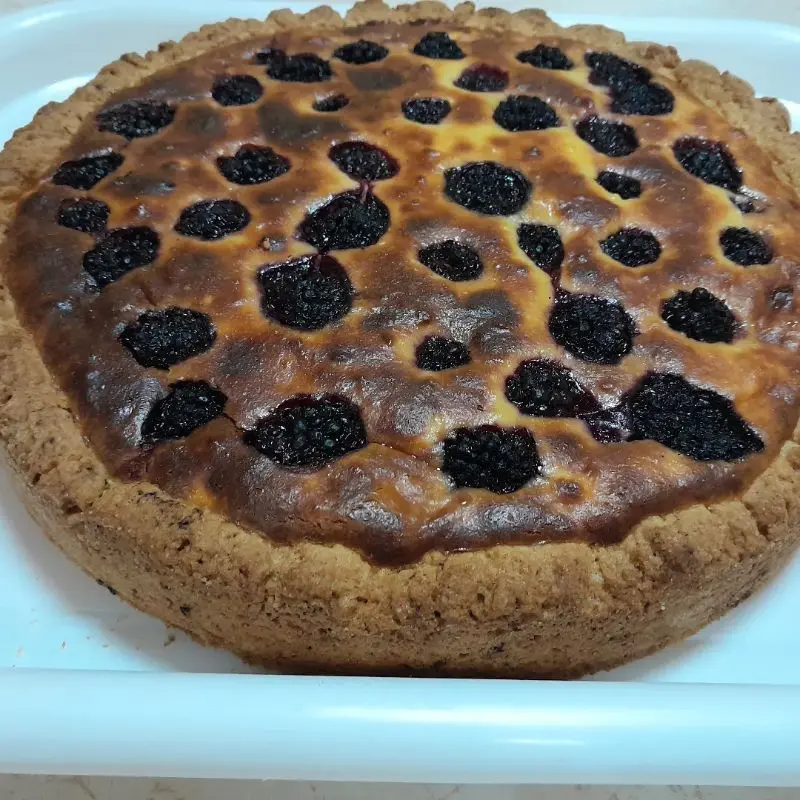 Пирог Чизкейк с ежевикой